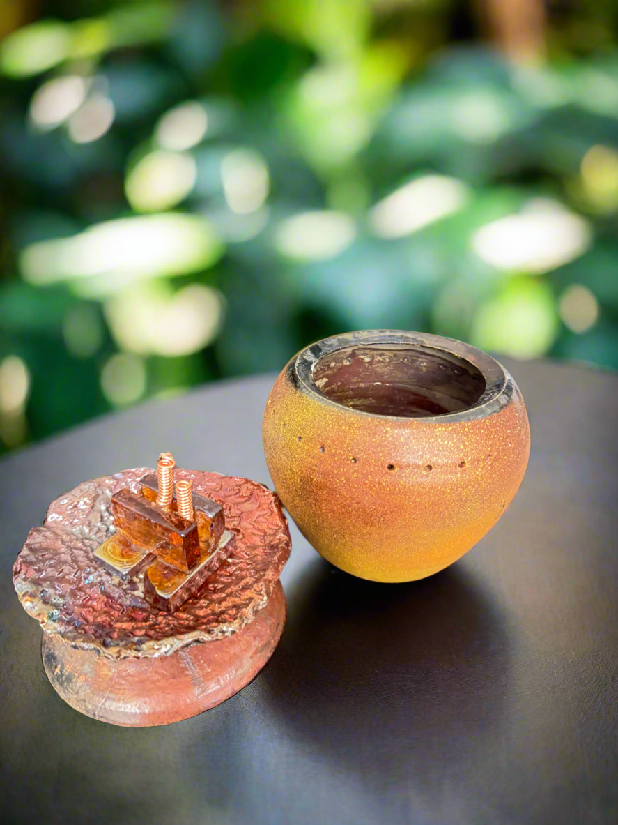 Earthy Vase with Incense Top