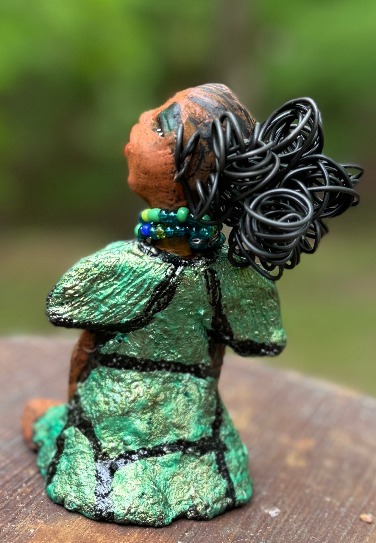 <p>Say hello to Sophia, the daring figurine standing at 5.5" x 4" x 3" and weighing a mere 10 ozs. Adorned in a striking striped dress and with her coiled hair as her crown, Sophia exudes boldness and bravery as she sits in a yoga pose, radiating curiosity. Embark on an adventure with the Herdew Collection and feel the exhilaration of free shipping and our customer-friendly return policy. Don't let this unique piece slip away!</p> <p> </p> <meta charset="UTF-8"> <h2 style="text-align: center;"></h2>