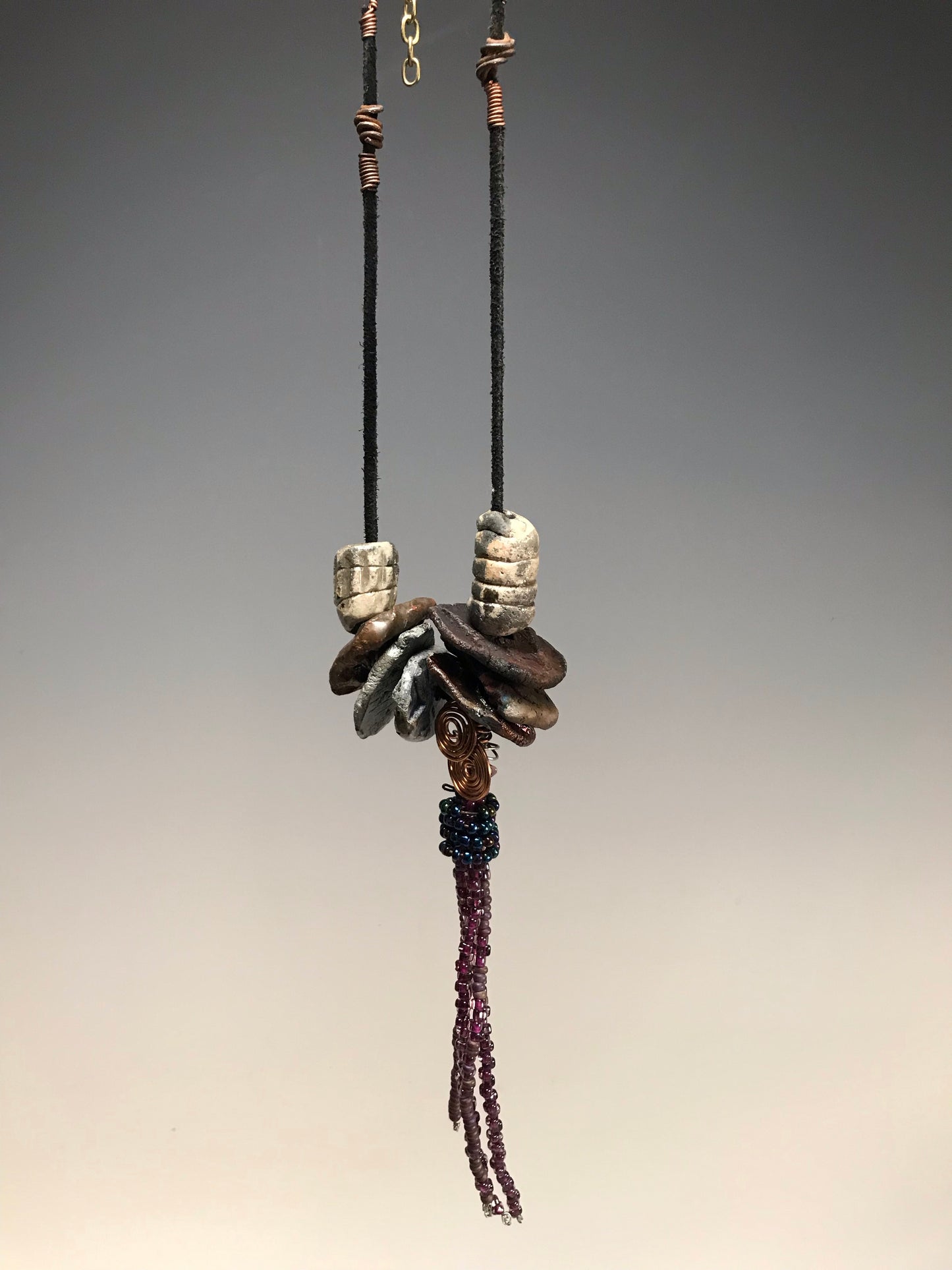 Tribal Raku Beaded Necklace -4