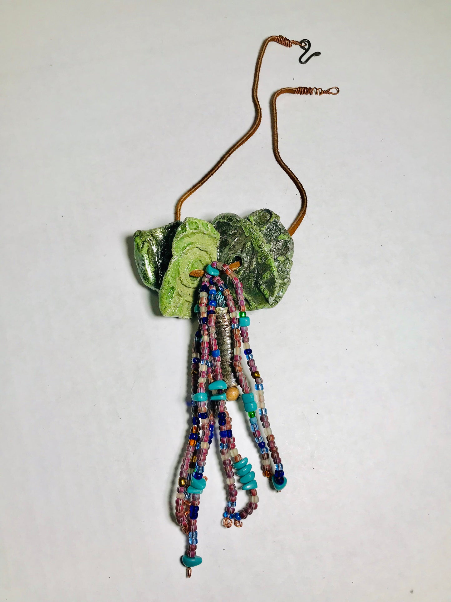 Tribal Raku Beaded Necklace -6