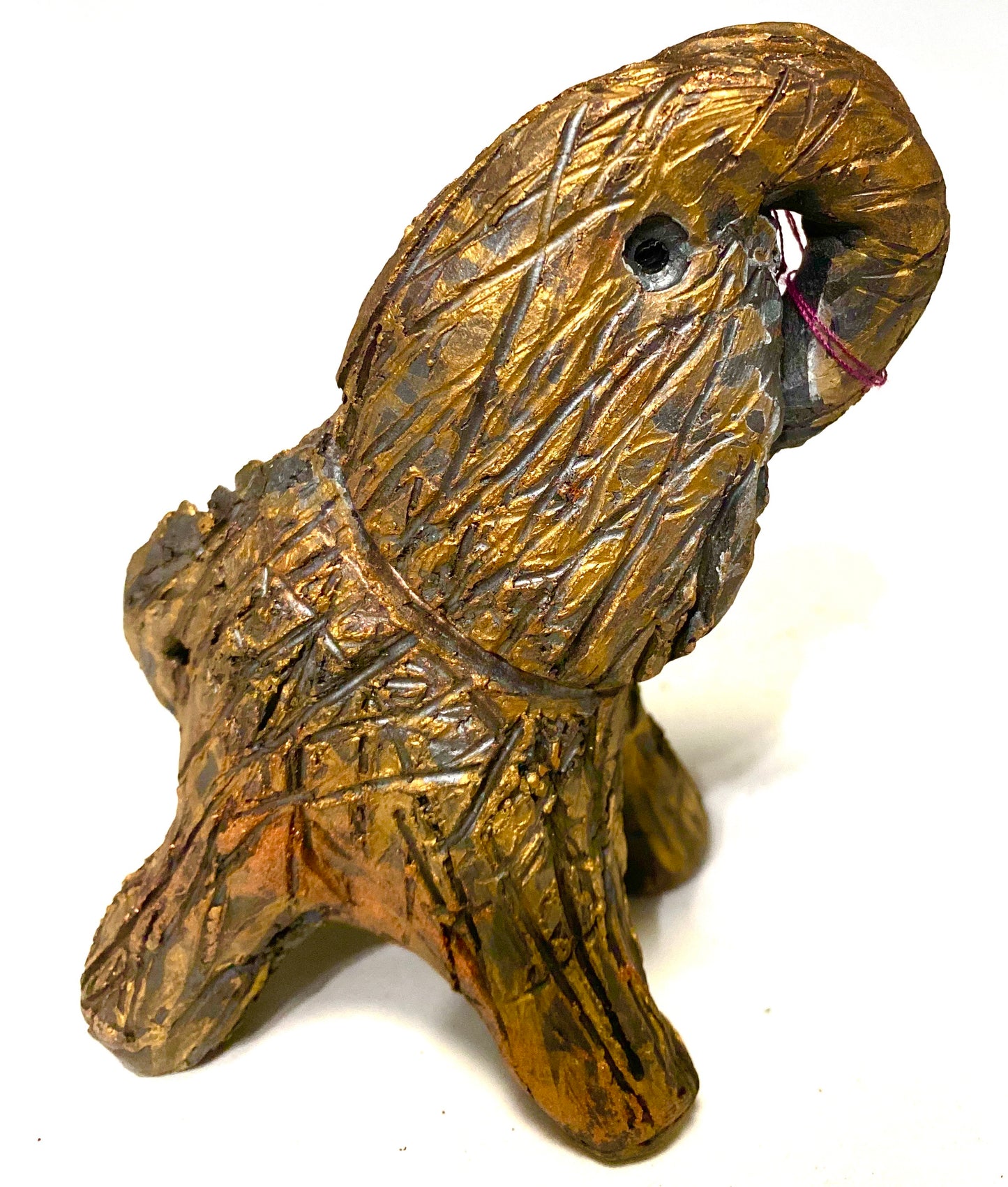 Have you HERD!!!!!! Elephants are one of my favorite animals to create. They are so majestic" Just one of these lovely Raku Fired Elephant will make an excellent gift for your BFF, or just for you . This raku fired baby elephant sits 5.5" x 4" x 4" and weighs 10 ounces. She has beaded tusks and a textured copper body. This little baby is Nice!