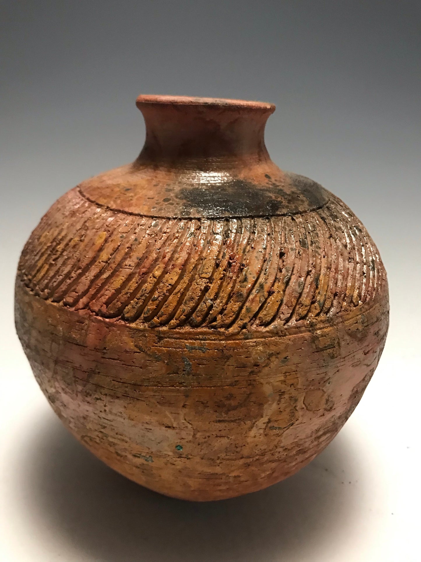 Earthy Sagger Fired Vase