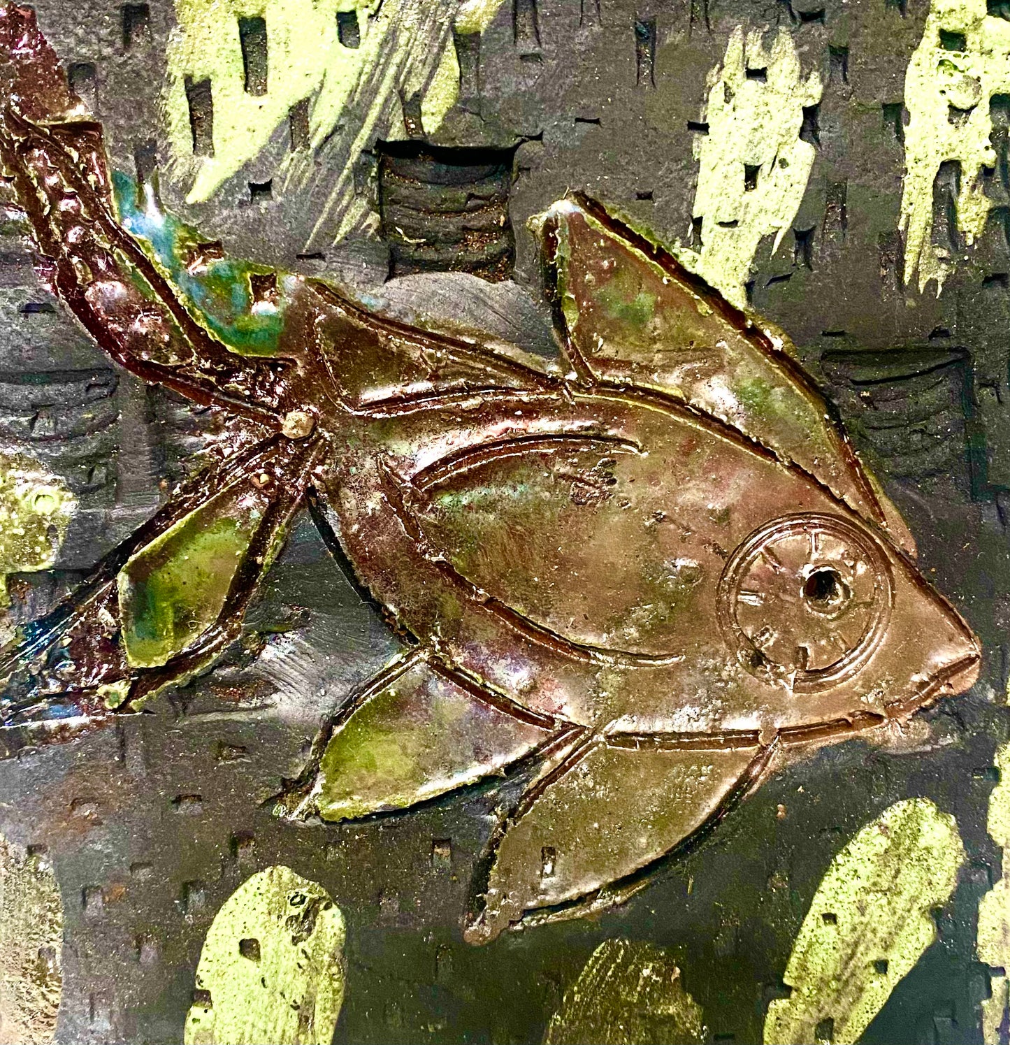 Raku Fish Tile-11