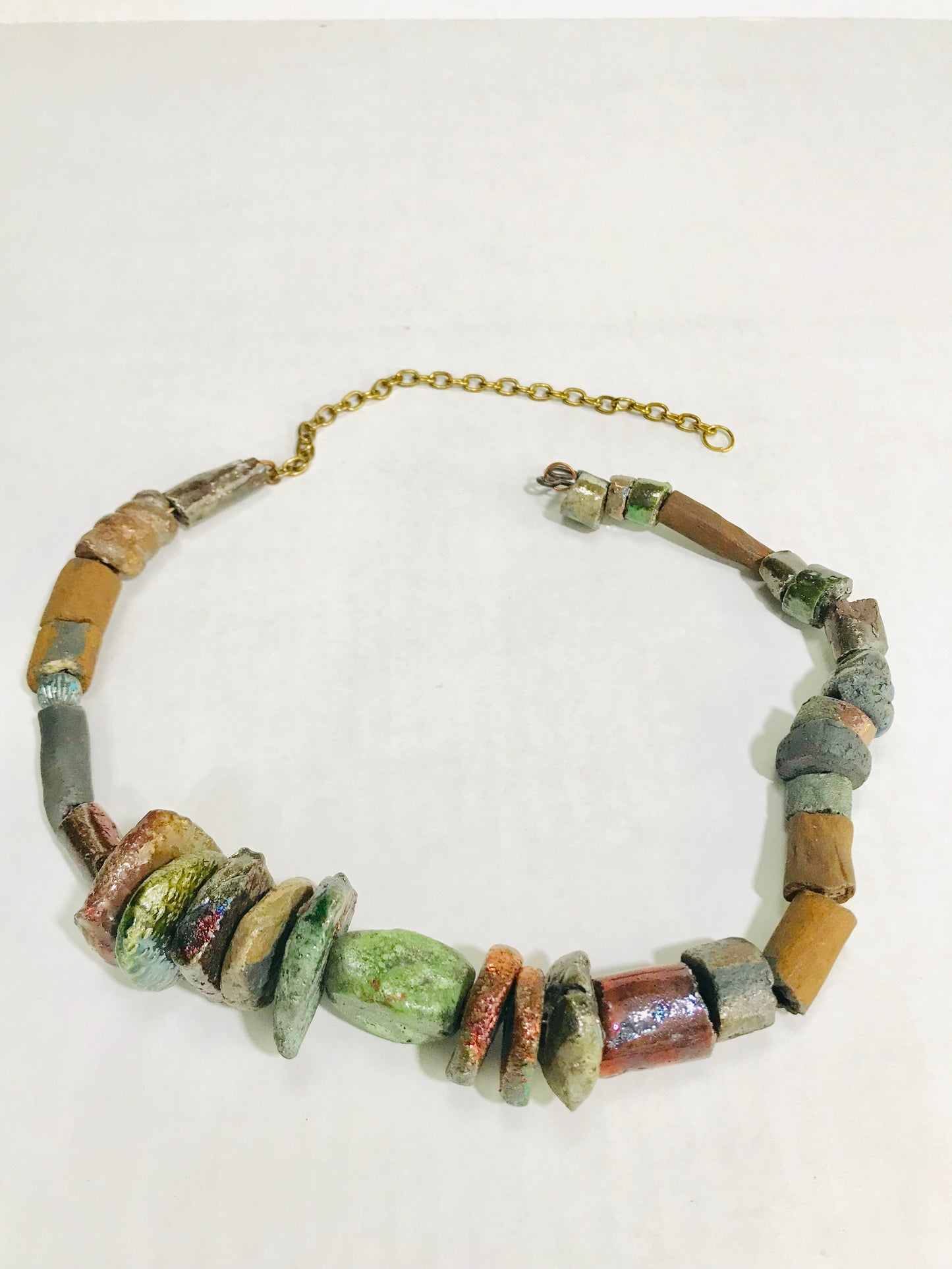 Raku Beaded Necklace-16