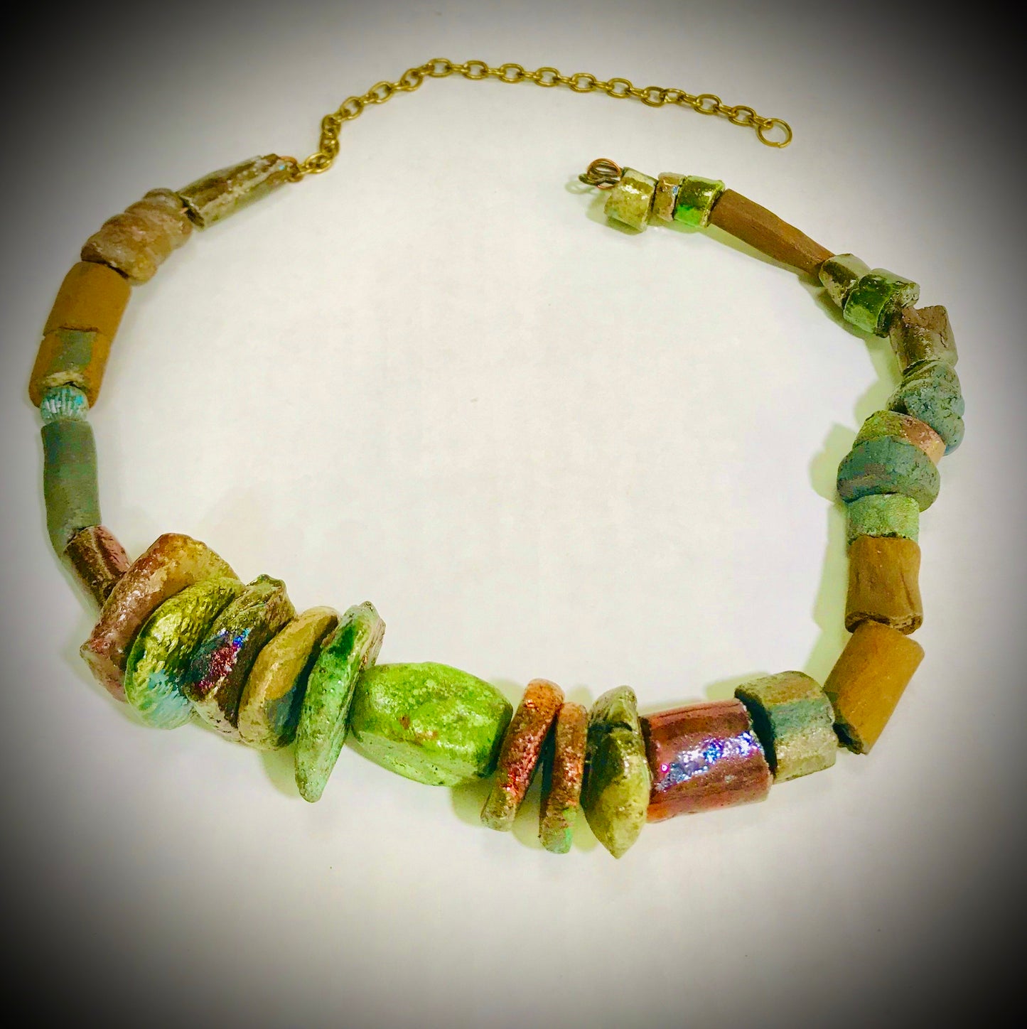 Raku Beaded Necklace-16