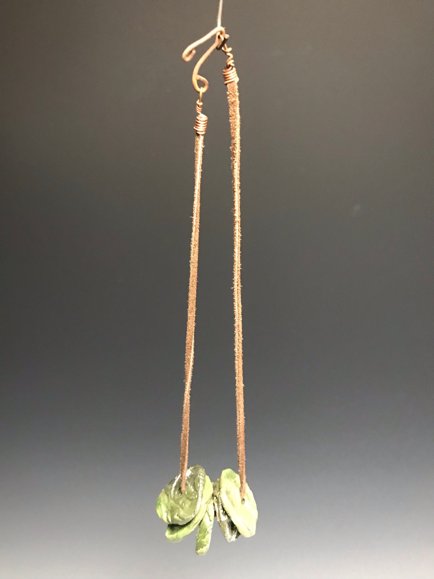 Green Raku Disc Necklace