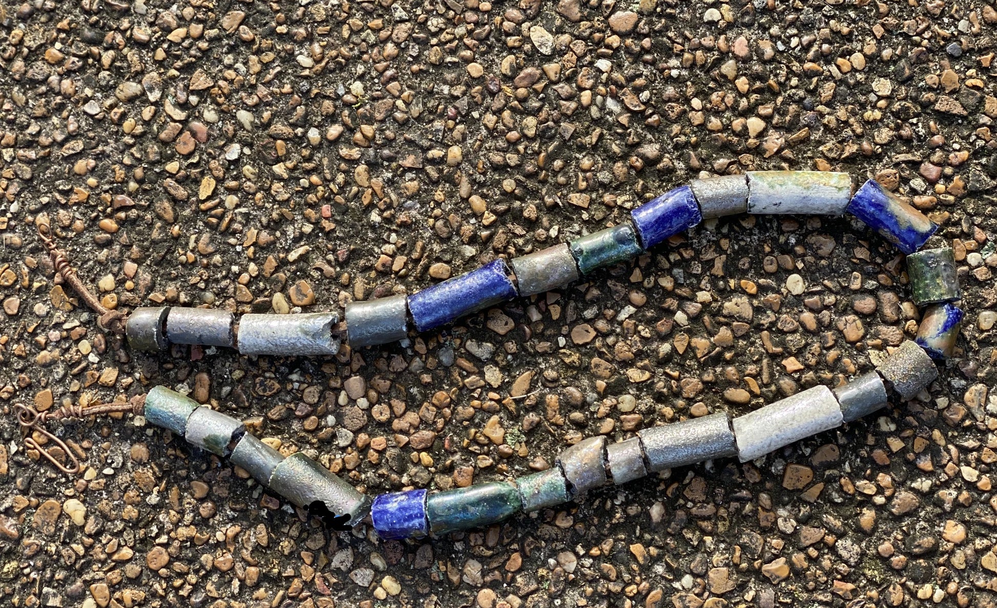 Nice Beaded Necklace 26 raku beaded necklace. Weighs 4.7 ounces. Hangs 12"  Nice Did I say Light Weight!