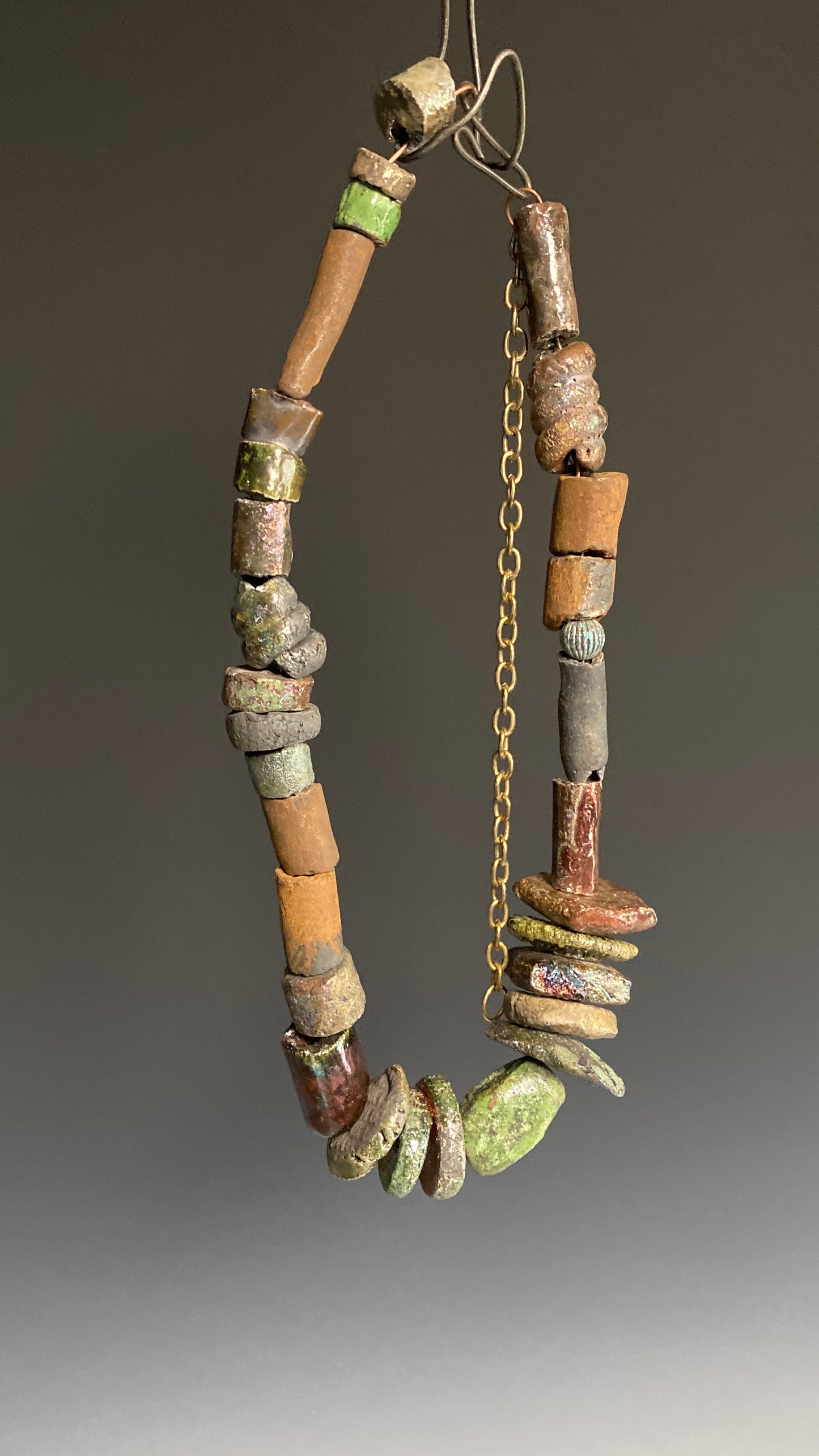 Raku Beaded Necklace-16