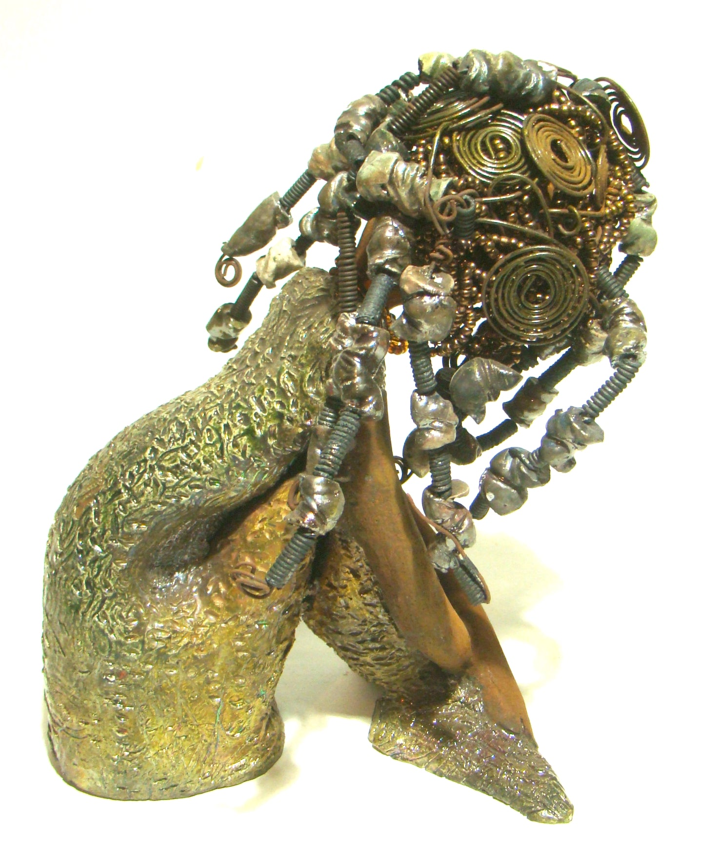 Miami is lovely dark skin mermaid with braided beaded wire hair.