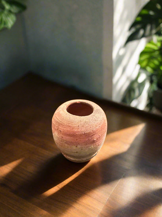 Rust Round Pinch Vase