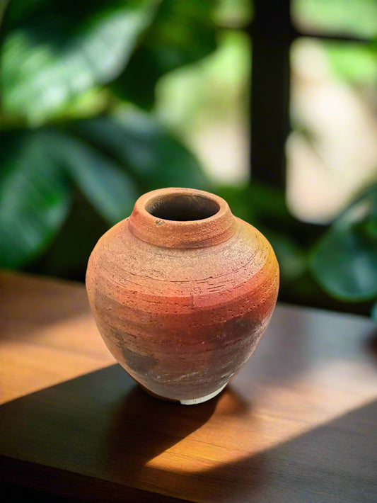 Small Lip Copper Textured Round Vase