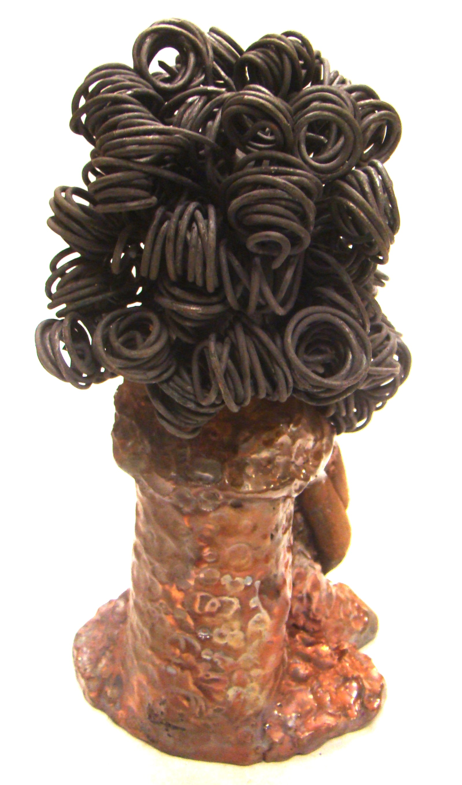 I Love You More stands 8.5 " x 4.5" x 4".5" and weighs 2.10 lbs. They have lovely honey brown complexions. Combined, I Love You More has over 25 feet of curly wire hair. They have glossy metallic copper dresses. They have long loving arms. One  is embracing the other. I Love You More! will  help illustrate the love that is in your home! Free Shipping!