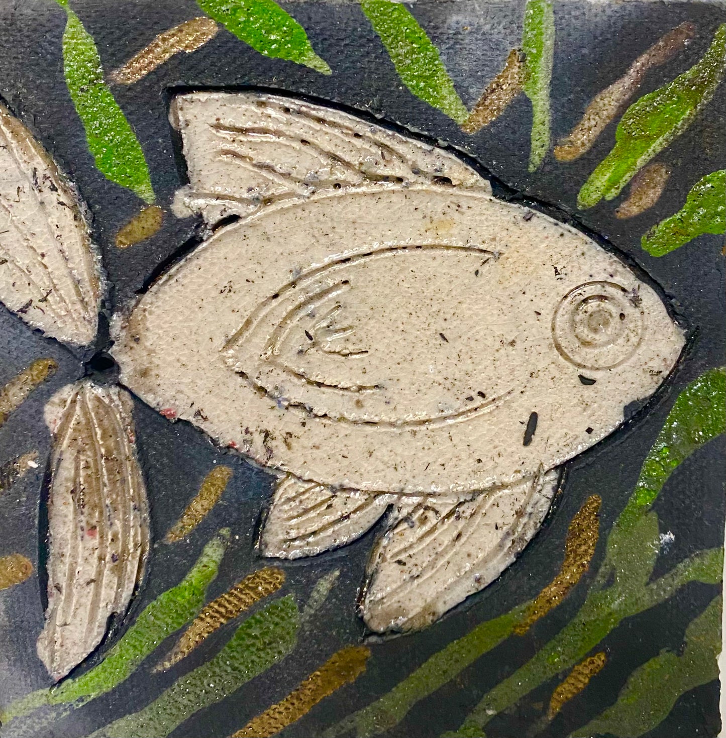 Raku Fish Tile-37