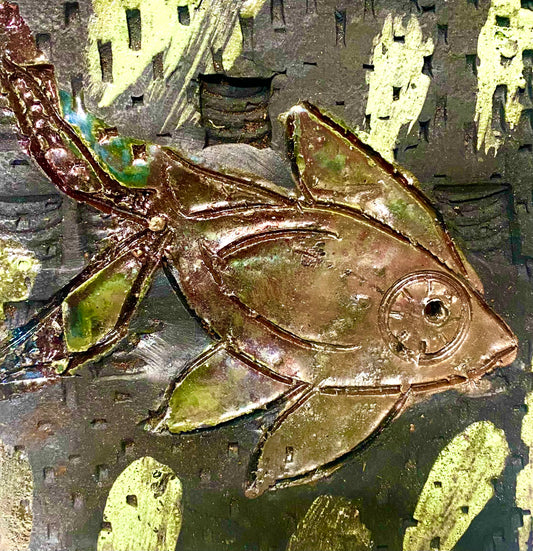 Raku Fish Tile-11