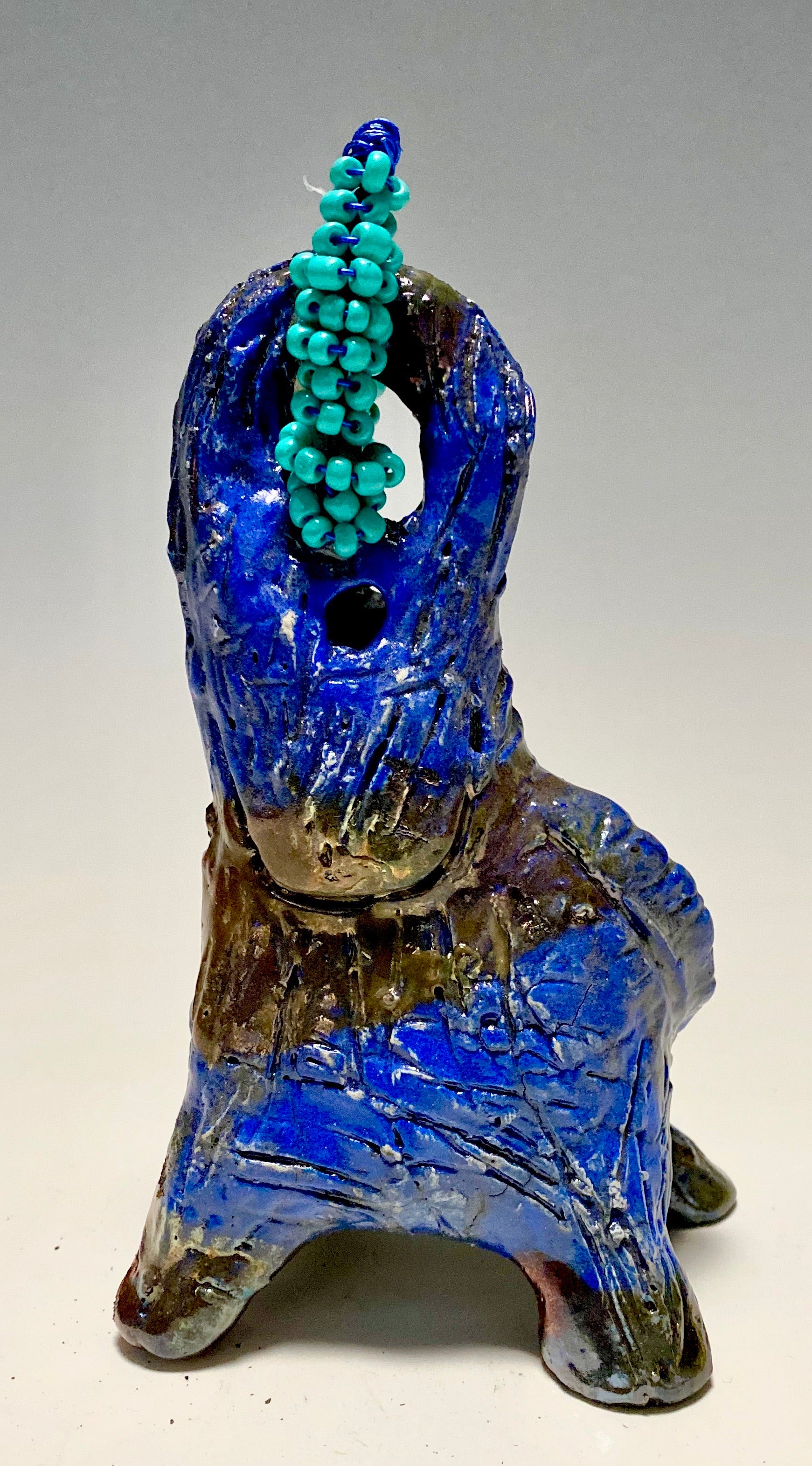 Raku Elephant Have you HERD!!!!!!  Just one of these lovely Raku Fired Elephant will make an excellent gift for your  friend, sorority or for your home’ special place centerpiece.   Beautiful copper blue rust raku elephant. 3.5" x 3" x 3" 12 ozs Beaded tribal tusk. For decorative purposely only