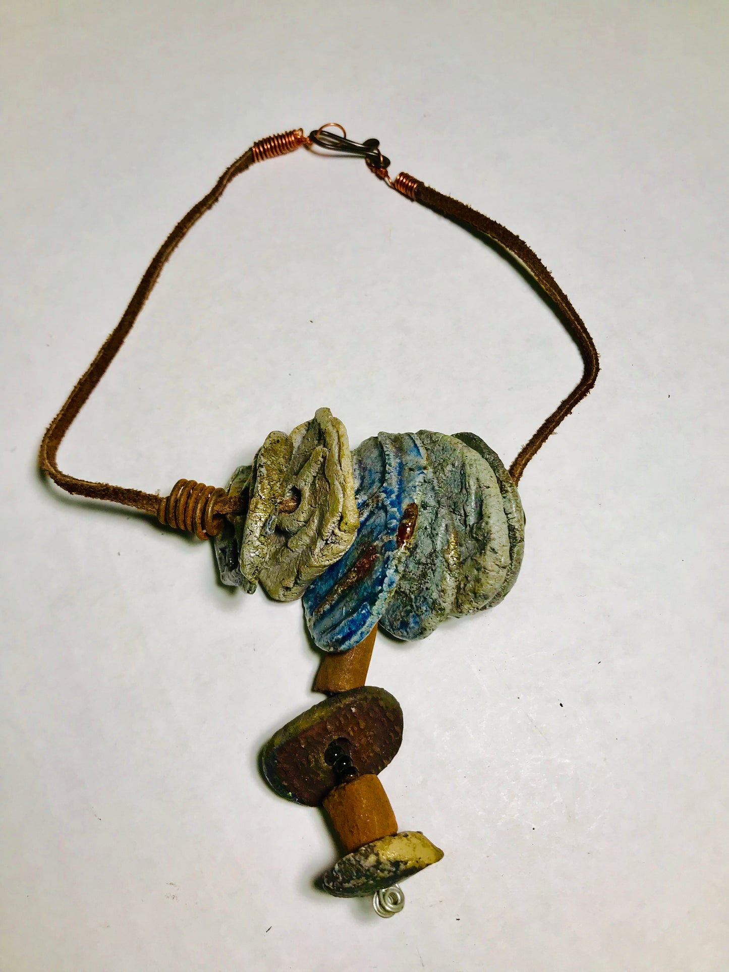 Tribal Raku Beaded Necklace -7