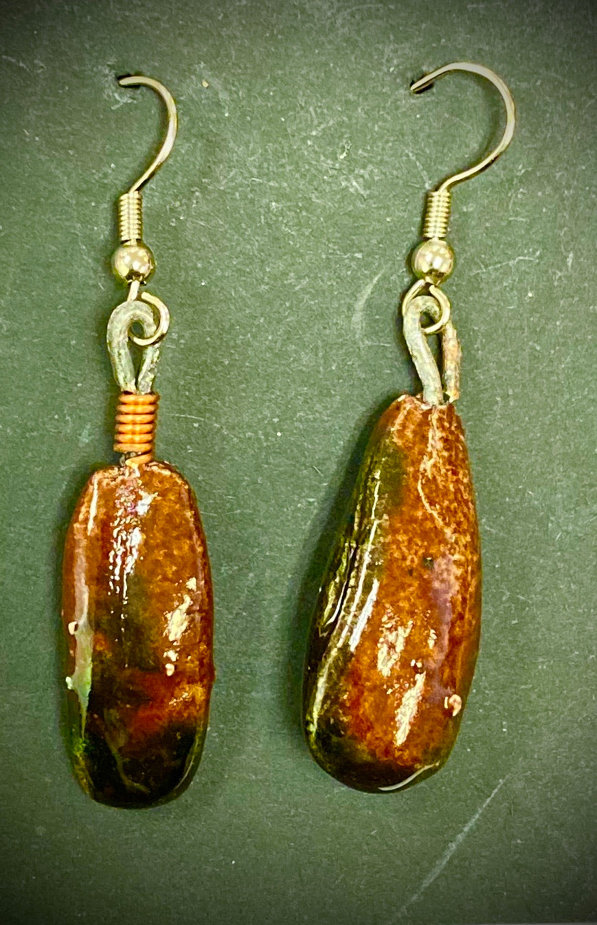 Really Nice! Raku  Irregular teardrops Shimmery copper luster 1/2 ounce