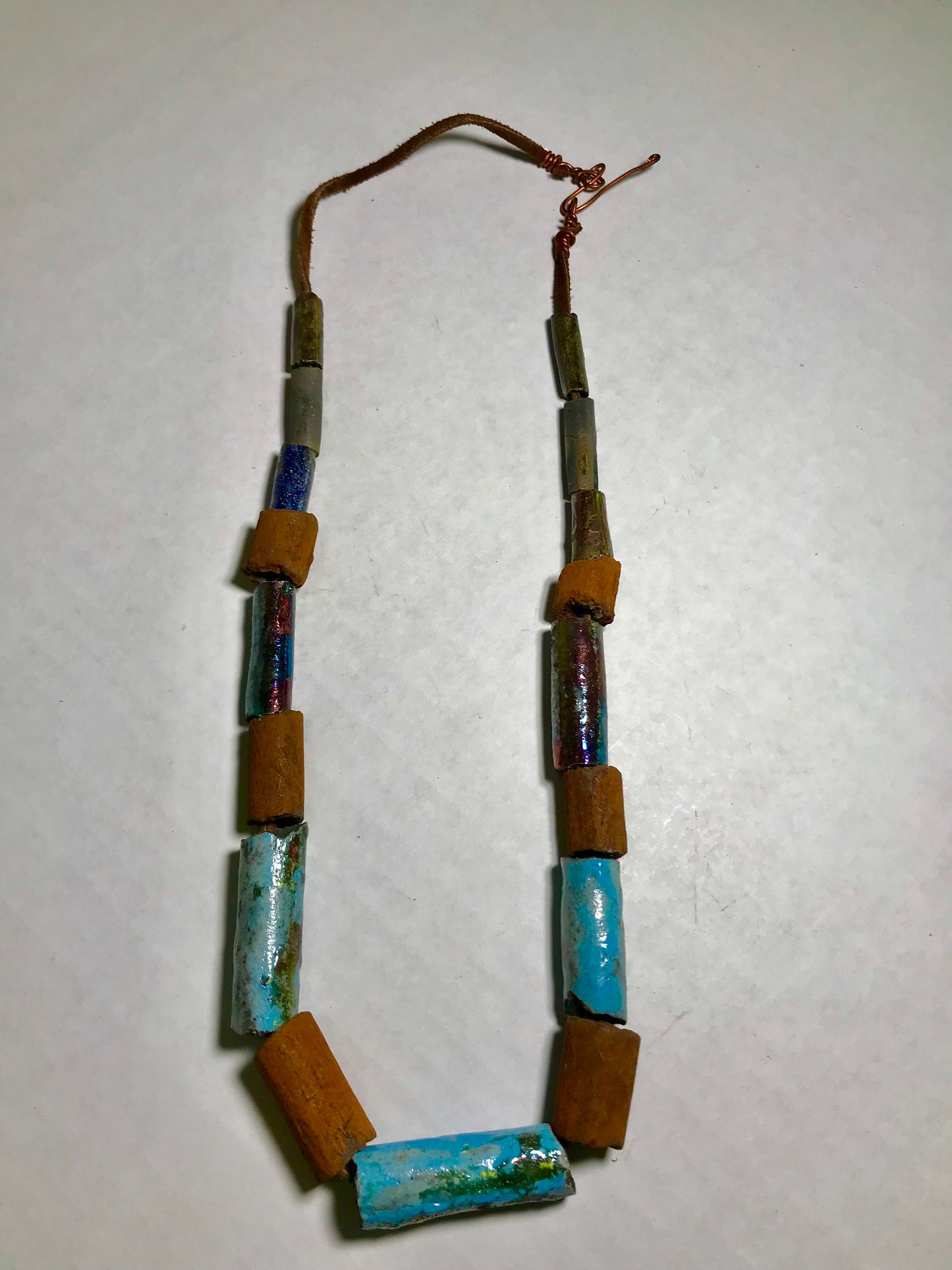 Tribal Raku Beaded Necklace -11